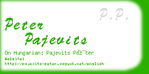 peter pajevits business card